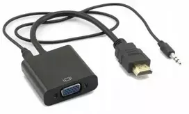 3.5 mm to 3.5 mm kabelis - Adapteris RoGer HDMI To VGA   Audio Adapter HDMI, VGA / 3.5 mm - 2 nuotrauka