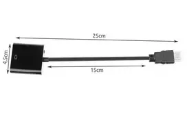 3.5 mm to 3.5 mm kabelis - Adapteris RoGer HDMI To VGA   Audio Adapter HDMI, VGA / 3.5 mm - 3 nuotrauka
