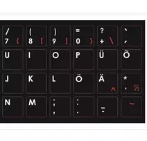 lipdukai klaviaturai lt - Mocco Keyboard stickers waterproof Black/ Green ENG / EE - 2 nuotrauka
