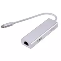 usb splitter - Roger AD15642 USB-C Hub - Šakotuvas 3 x USB 3.0 / RJ45, Sidabrinė - 2 nuotrauka