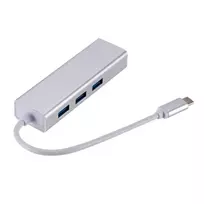 usb splitter - Roger AD15642 USB-C Hub - Šakotuvas 3 x USB 3.0 / RJ45, Sidabrinė - 3 nuotrauka