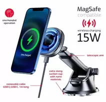 wireless magsafe charger - Belaidis įkroviklis Swissten, Qi/USB-C/MagSafe, juoda, 15 W - 6 nuotrauka