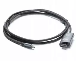 usb c laidas 4k - RoGer USB-C į HDMI 4K@60Hz 1.8m Juodas (Black) - 2 nuotrauka