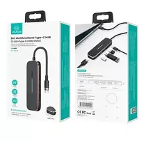 usa adapteriai - USAMS Adapteris šakotuvas 3xUSB + USB-C + HDMI juodos spalvos SJ578 šakotuvas 01 (US-SJ578) - 2 nuotrauka