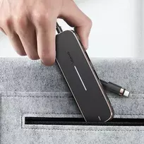 usa adapteriai - USAMS Adapteris šakotuvas 3xUSB + USB-C + HDMI juodos spalvos SJ578 šakotuvas 01 (US-SJ578) - 3 nuotrauka
