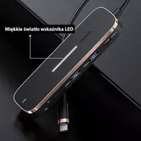 usa adapteriai - USAMS Adapteris šakotuvas 3xUSB + USB-C + HDMI juodos spalvos SJ578 šakotuvas 01 (US-SJ578) - 4 nuotrauka