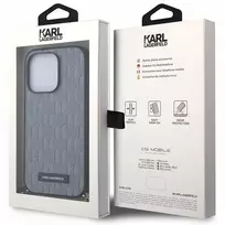 deklas apple iphone 14 - Karl Lagerfeld "Saffiano Monogram Chain iPhone 14 Pro" Silver - 2 nuotrauka