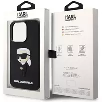 deklas apple iphone 14 - Karl Lagerfeld "Rubber Ikonik 3D iPhone 14 Pro Max" Black - 2 nuotrauka
