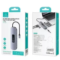 usa adapteriai - HUB USB Usams Adapteris HUB 10in1 3xUSB 3.0/TF/SD/USB-C/HDMI/RJ45/VGA PD100W pilka/blyški SJ644HUB01 (US-SJ644) - 2 nuotrauka