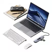 usa adapteriai - HUB USB Usams Adapteris HUB 10in1 3xUSB 3.0/TF/SD/USB-C/HDMI/RJ45/VGA PD100W pilka/blyški SJ644HUB01 (US-SJ644) - 5 nuotrauka