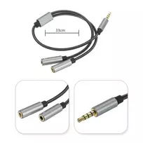 4 kontaktu laidas - RoGer SP35Y Garso adapteris / Skirstytuvas 2x 3.5mm stereo + mikrofonas / 4 kontaktai - 2 nuotrauka