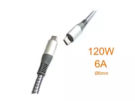 usb c 120w - Welike WK-150-C USB-C įkrovimo laidas 120W PD / 1m / Sidabrinis (Silver) - 3 nuotrauka