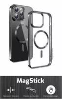 iphone 16 plus deklas - Swissten "Magstick Metallic Case iPhone 16 Plus" Transparent - 3 nuotrauka
