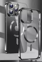 iphone 16 pro max deklas magsafe - Swissten "Clear Jelly Magstick Metallic Case iPhone 16 Pro Max" Black - 4 nuotrauka