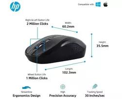 wireless mouse keyboard - HP CS10 Belaidė Klaviatūra ir Pelė Combo USB (Juoda) - 3 nuotrauka
