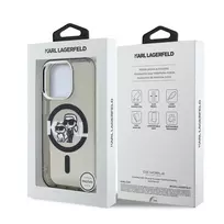 apple iphone 15 pro case - Karl Lagerfeld IML Glitter Karl and Choupette Sketch MagSafe Case for Apple iPhone 15 Pro Max Juodas (Black) - 2 nuotrauka