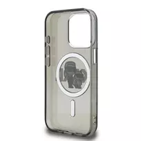 apple iphone 15 pro case - Karl Lagerfeld IML Glitter Karl and Choupette Sketch MagSafe Case for Apple iPhone 15 Pro Max Juodas (Black) - 3 nuotrauka