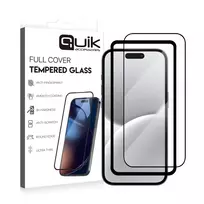 senukai plevele - Quik Full Cover Tempered Glass for iPhone 16 - 2 nuotrauka