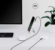 magsafe power bank 10000 usb c - Qualo QMPB5-LD-00, 10000mAh, 20W, MagSafe, USB-C, Lightning, LED - 2 nuotrauka