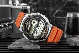 casio zadintuvas - CASIO AE-1000W-4BVDF Vyriškas laikrodis (Raudonas - Red) - 3 nuotrauka