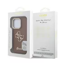 apple iphone 15 pro case - Guess PU Grained 4G Logo Stand Camera Frame dėklas Apple iPhone 15 Pro Max Rudas (Brown) - 3 nuotrauka