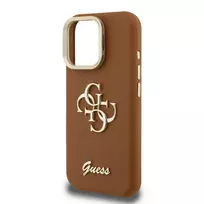 apple iphone 15 pro case - Guess PU Grained 4G Logo Stand Camera Frame dėklas Apple iPhone 15 Pro Max Rudas (Brown) - 4 nuotrauka