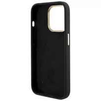 iphone 15 pro max deklas silicone case - Guess Silicone Logo Strass 4G dėklas iPhone 15 Pro Max Juodas (Black) - 3 nuotrauka
