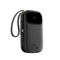 10000mah power bank - Baseus EnerFill FC31, 10000mAh, 22.5W, USB-C + Lightning, juodas (black) - 2 nuotrauka