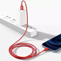usb lightning laidas baseus - Baseus CALYS-A09 Superior Series 2.4A USB to Lightning Red - 3 nuotrauka