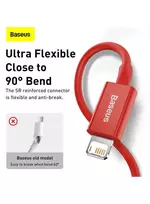 usb lightning laidas baseus - Baseus CALYS-A09 Superior Series 2.4A USB to Lightning Red - 5 nuotrauka