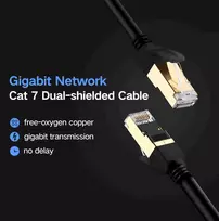 rj45 plug cat7 - UGREEN Ethernet RJ45 Flat network cable , Cat.7, STP, 10m (Black) - 7 nuotrauka