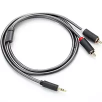 kabelis 3.5mm 2.5mm - Ugreen AV102 2x RCA cable (Cinch) jack 3.5 mm 2m (Black) - 3 nuotrauka