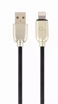 lightning to usb a cable - Gembird USB To Lightning Premium Rubber Black 1m - 2 nuotrauka