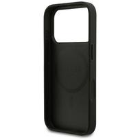 apple iphone 17 - Guess Grained Gold Ring MagSafe dėklas, skirtas iPhone 18 Pro / 17 Pro, Juodas (Black) - 3 nuotrauka