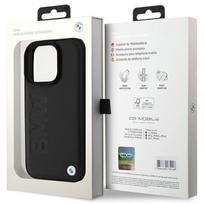 iphone 16 pro case - BMW Leather Hot Stamp dėklas skirtas Apple iPhone 16 Pro Juodas (Black) - 2 nuotrauka