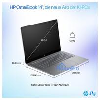 2 tb ssd - HP OmniBook Ultra AI PC 14-fd0191ng, Ryzen AI 9 365, 16 GB, 1 TB, 14", Touch, Silver (Sidabrinis) - 22 nuotrauka