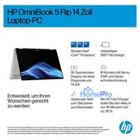 hp omnibook 3 - HP OmniBook 5 Flip 14-fp0132ng, Core 3 100U, 8 GB, 512 GB, 14", WUXGA, Touch, Silver (Sidabrinis) - 9 nuotrauka