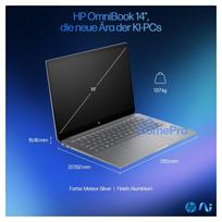 32 gb ram - HP OmniBook Ultra 14-fd0099ng, Ryzen AI 9 HX 375, 32 GB, 2 TB, 14", Meteor Silver (Sidabrinis) - 22 nuotrauka