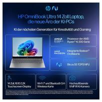 32 gb ram - HP OmniBook Ultra 14-fd0099ng, Ryzen AI 9 HX 375, 32 GB, 2 TB, 14", Meteor Silver (Sidabrinis) - 25 nuotrauka