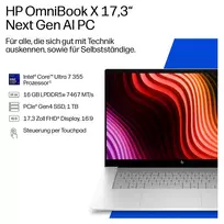 hp omnibook 3 - HP OmniBook X Next Gen AI 17-de0070ngx, Core Ultra 7 355, 16 GB, 1 TB, 17.3", Windows 11 Home - 17 nuotrauka