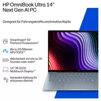 snapdragon 16gb - HP OmniBook Ultra 14-kg0150ng, Snapdragon X2 Plus X2P-64-100, 16 GB, 512 GB, 14", OLED, Windows 11 Home - 21 nuotrauka