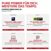 rtx 32gb ram - HP HyperX OMEN 16-ah1191ng, Core Ultra 9 290HX Plus, 32 GB, 1 TB, 16", RTX 5080, Black (Juodas) - 15 nuotrauka