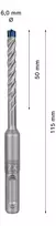 akmenys - SDS-plus-7X grąžtas Bosch 6x50x115mm, 1 vnt. - 2 nuotrauka