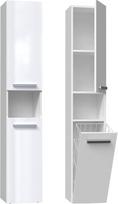 Vonios spintelė Top E Shop NEL III, balta (White), 31 x 30 x 174 cm, blizgi