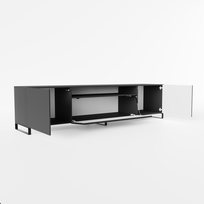 televizorius 47” - TV spintelė ADRK Furniture Noemi, balta/juoda (White/Black) - 2 nuotrauka