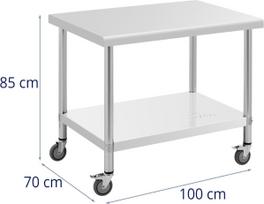 metaliniai ratukai - Lauko stalas Royal Catering STAL, plienas (Steel), 70 x 100 cm - 2 nuotrauka