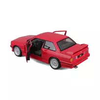zaislinis automobilio modelis - BBURAGO 1:24 Automodelis 1988 BMW M3, Raudonas (Red) - 2 nuotrauka