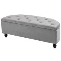 pufas - HOMCOM Suoliukas-daiktadėžė, pilkas (Gray) - 4 nuotrauka