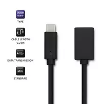 usb a to usb c usb 3.0 - Qoltec Cable USB-C to USB Black 0.25 m - 4 nuotrauka