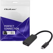 usb c laidas 4k - Qoltec 50377 USB-C į DisplayPort adapteris 4K 0.23m Juodas (Black) - 4 nuotrauka